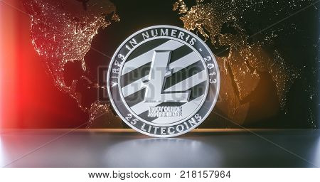 Litecoin With Worldmap