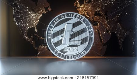 Litecoin With Worldmap