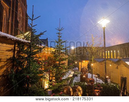 small Christmas market in the german muensterland