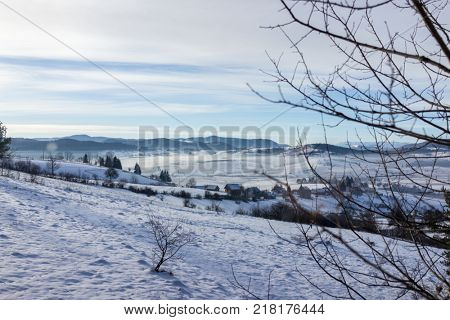 Fresh deep snow background