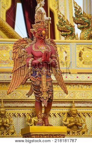 Garuda sculpture the god in Thai literature Himmapan to decorate the Royal Crematorium of King Rama IX