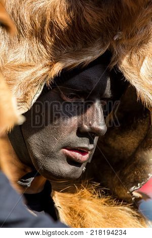 CAGLIARI, ITALY - OCTOBER 28, 2017: Invitas Sardinia of traditions performances and food at the Molo Sanità. (Is Cerbus of Sinnai)