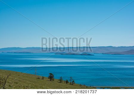 Small sea. Siberia Baikal lake in summer