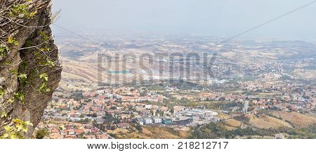 San Marino San Marino - 10 August 2017: Panoramic view of the local surroundings