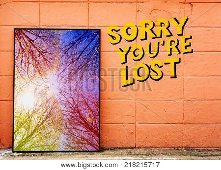 Sorry you're lost phrase with photo frame