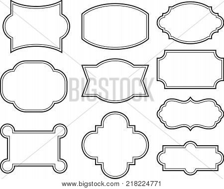 Vector set vintage labels and frame. illustrations
