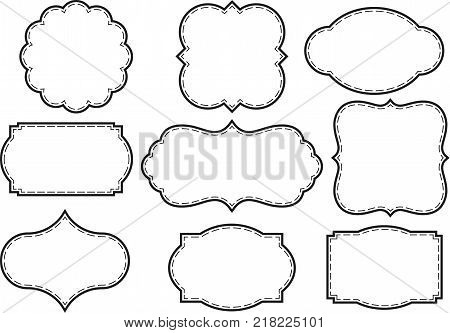 Vector set vintage labels and frame. illustrations