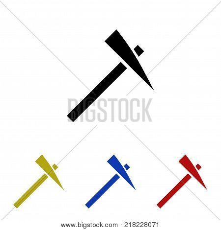 Pick icon in glyph style. Four color options.