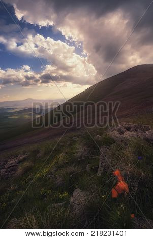 One of the many beautiful mountain landscapes of georgia