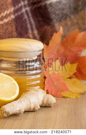 Autumn Still Life with Honey Ginger and Lemon