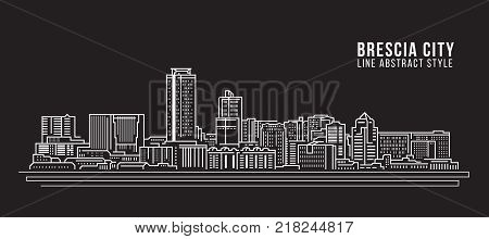 Cityscape Building Line art Vector Illustration design - Brescia city