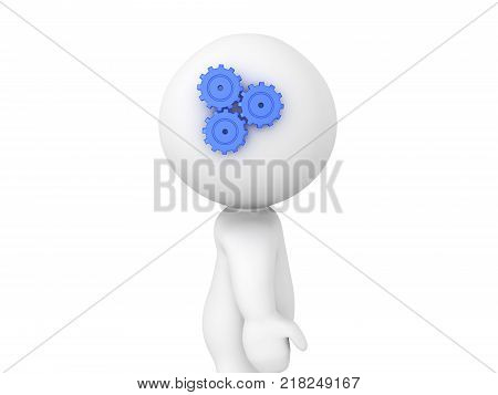 3D Character announcing X-MAS. Isolated on white.