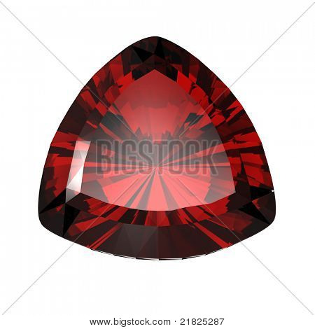 เครื่องประดับอัญมณีรูปพื้นหลังสีขาวในทริลเลียน ทับทิม