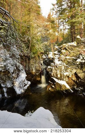A view of the falls of Bruar in rural Perthshire