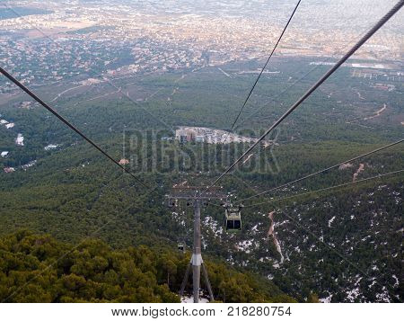 Parnitha Mountain With Snow, Greece