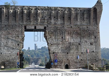 Doors and castel of the city of Borghetto