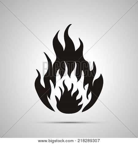 Fire simple black modern icon with shadow