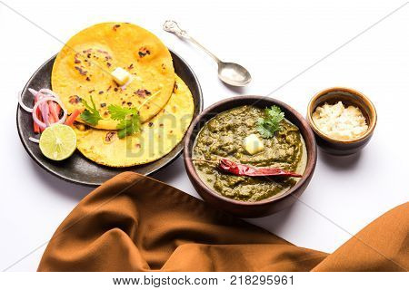 Sarson Ka Saag Makki Ki Roti popular north indian main course menu usually prepared in winter season