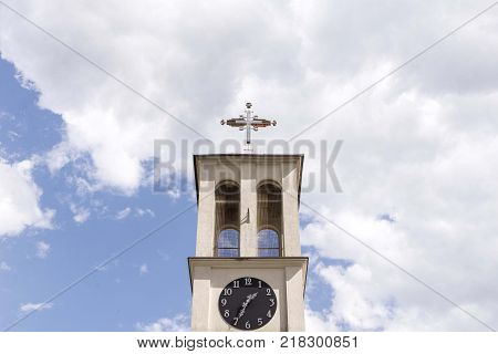 orthodox church monastery chapel. church top with cross