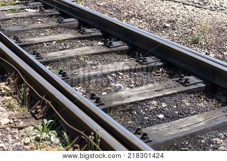 railroad railway. rails transportration isolated. rail transport