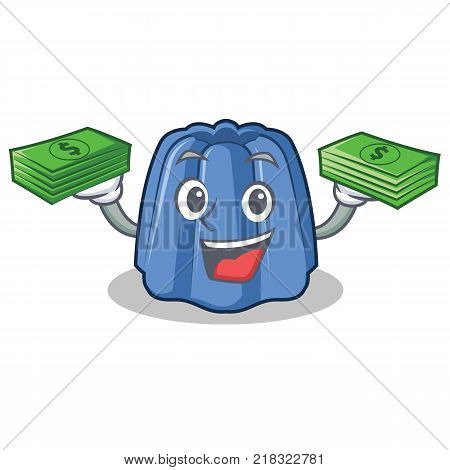 With money jelly character cartoon style vector illustration
