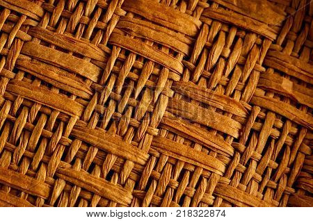 Photo of Brown Textured Braided Vimini Wood Background