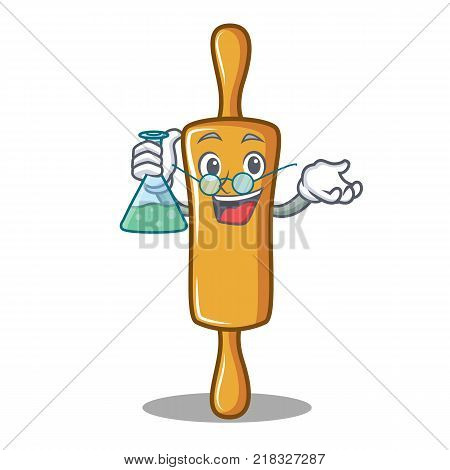 Professor rolling pin character cartoon vector illustration