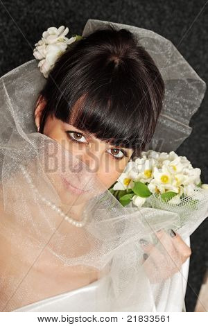 Mariée avec un Bouquet