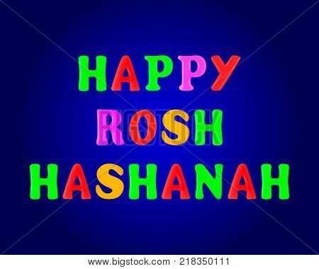 Happy Rosh Hashanah banner. 3d. Stock - Vector illustration