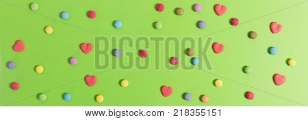 Colorful Party Accessories On Wooden Background, Top Niew, Copy Space