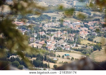 San Marino San Marino - 10 August 2017: Panoramic view of the local surroundings