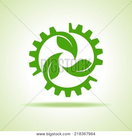 Save Nature and go green concept with eco gear stock vector