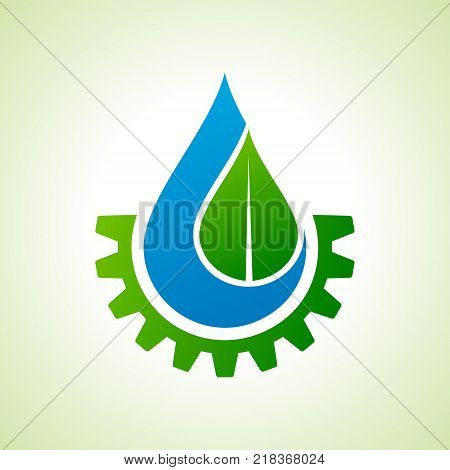 Save Nature and go green concept with eco gear stock vector