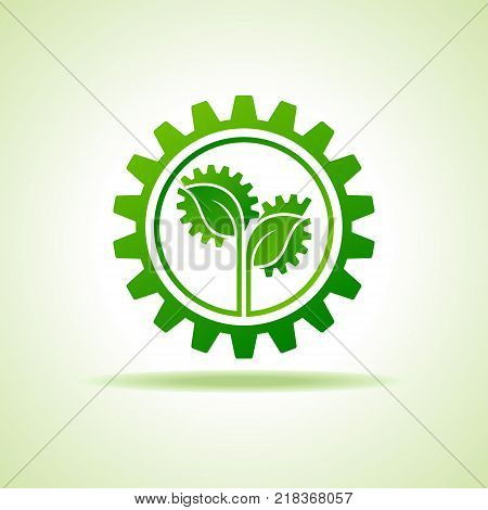 Save Nature and go green concept with eco gear stock vector