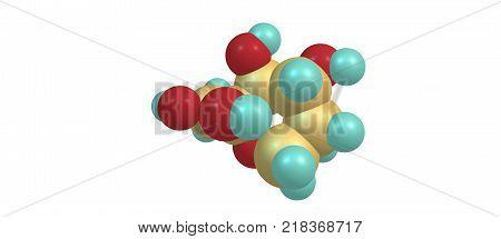Beta-d-fructopyranose Molecular Structure Isolated On White