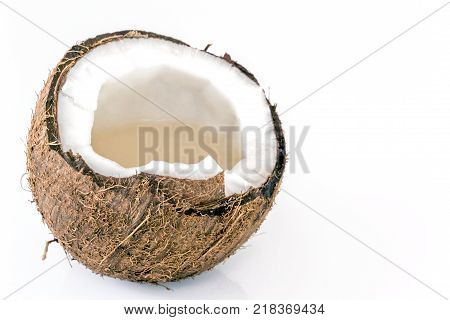 Coconut Slice Isolated On The White Background.