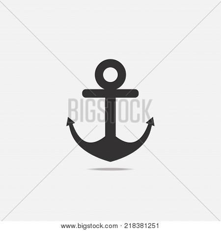 Anchor icon with shadow on light background.