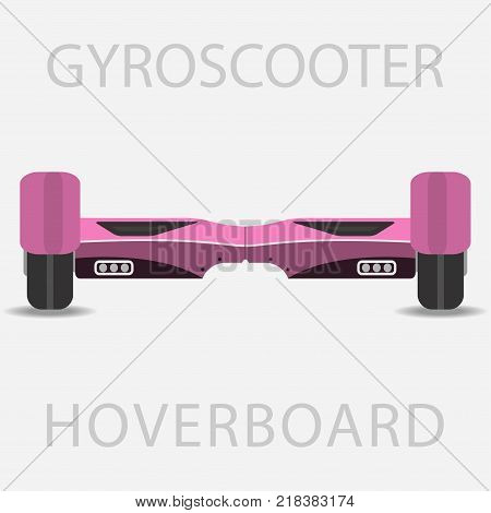 Hoverboard, gyroscooter, electric two wheels balance board. Electric eco transport. Vector illustration.