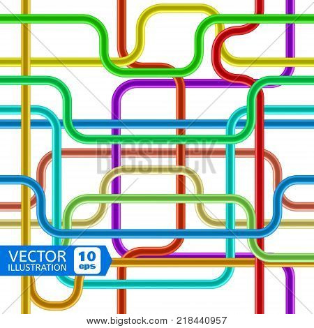 Abstract Colorful Shiny Tubes. Seamless Pattern. Background for Business Presentaion. Vector illustration