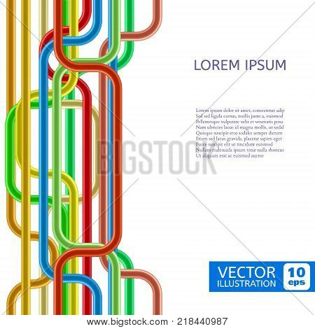 Abstract Colorful Shiny Tubes. Background for Business Presentaion. Vector illustration