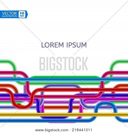 Abstract Colorful Shiny Tubes. Background for Business Presentaion. Vector illustration