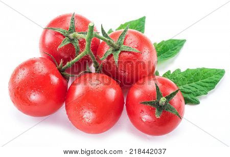 ÃÂ¡herry tomato with water drops. White background.