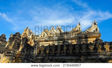 Maha Aung Mye Bonzan monastery in Innwa Myanmar. Inwa was the capital of Burma.
