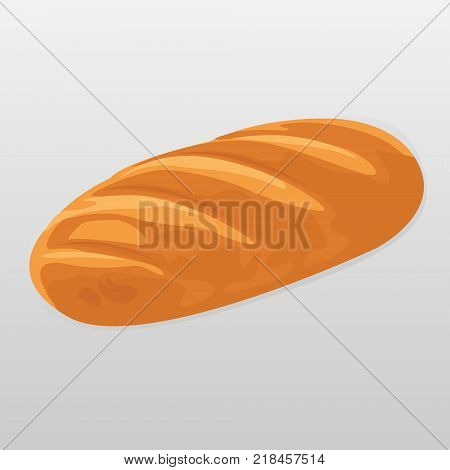 Loaf of bread isolated vector illustration for bakery