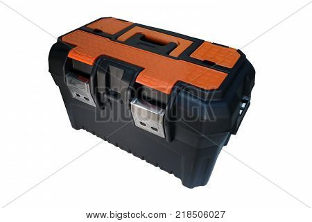Tool box on a white background. Construction and repair.