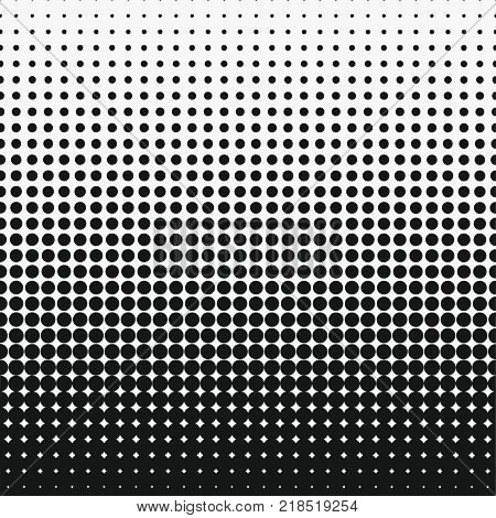Dot halftone effect. Circle monochrome abstract semitone element. Vector illustration.