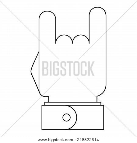Rock music gesture icon. Outline illustration of rock music gesture vector icon for web