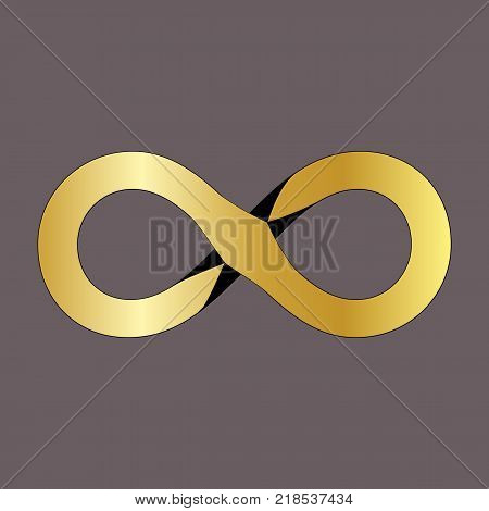 Infinity Gold Icon Symbol Design. Vector illustration isolated on gray background