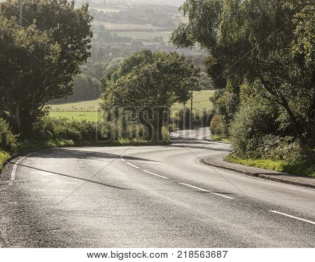 The rolling hills and the tarmac road climbing all the time