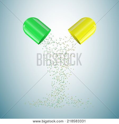the medical capsule are disassembled from its flowing powder